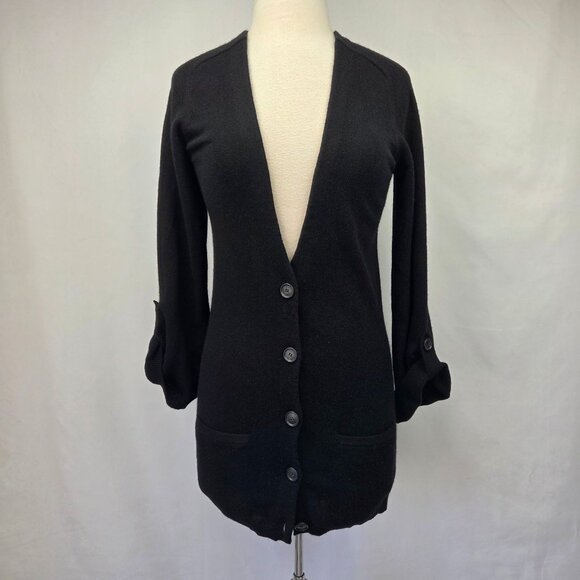 Theory Amaya 100% Cashmere Tunic Cardigan Sweater Black Size Small NWT - Picture 3 of 14